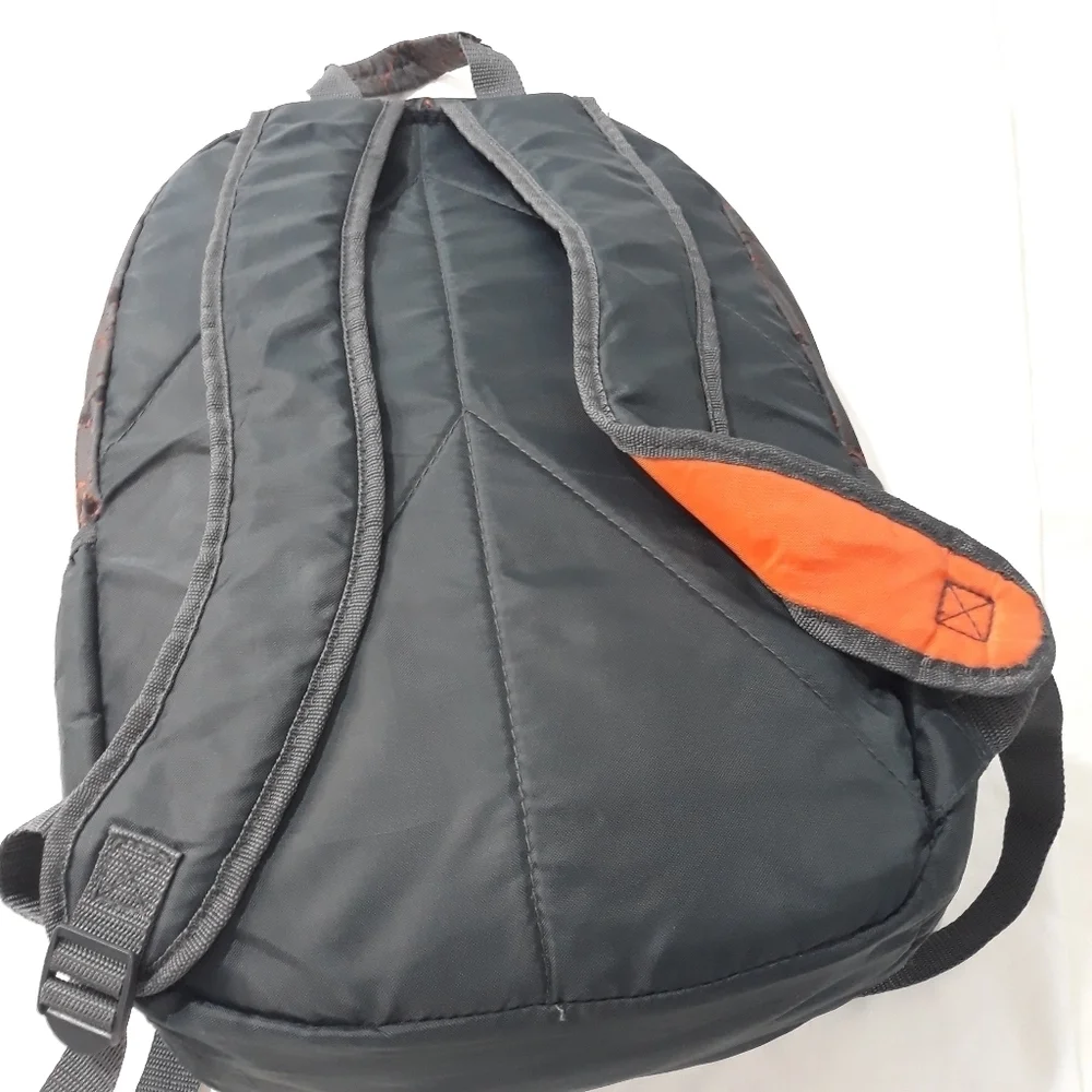 Fuel Backpack Unisex School Backpack with Laptop Pouch Black & Orange Lightweigh